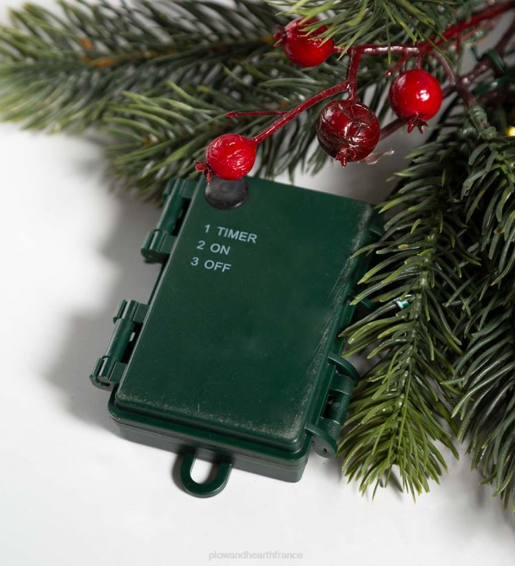 Plow & Hearth articles ménagers guirlande de vacances lumineuse gaulthérie 0BNZ1705