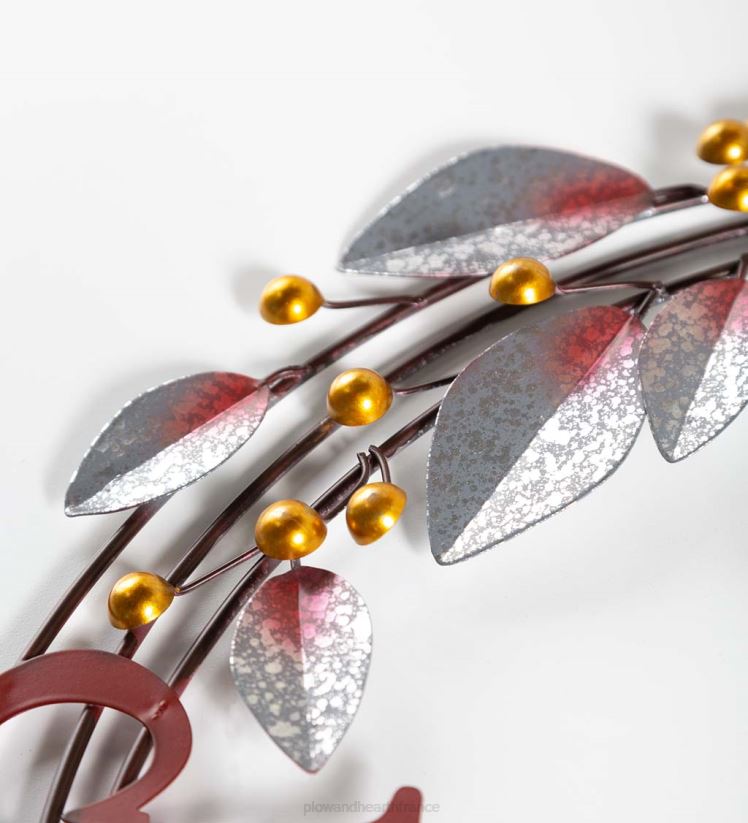 Plow & Hearth articles ménagers joyeux noël couronne en métal 0BNZ1703