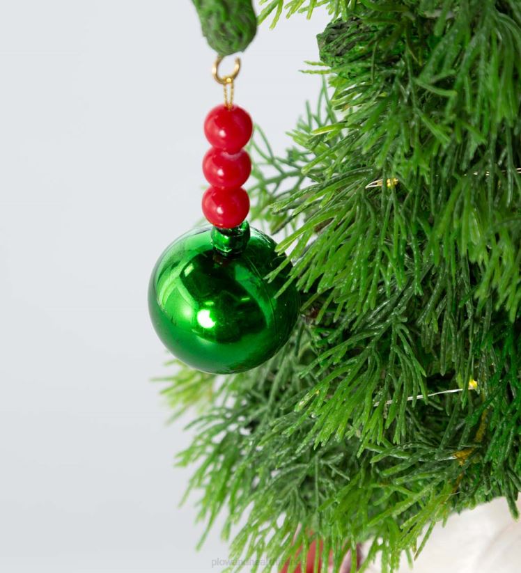 Plow & Hearth articles ménagers Nain de jardin d'arbre de Noël éclairé de vacances avec panneau de bienvenue 0BNZ1692