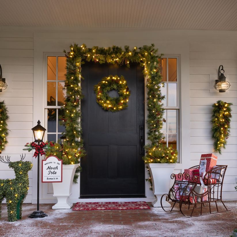 Plow & Hearth articles ménagers Topiaire de renne en buis éclairé 0BNZ1686