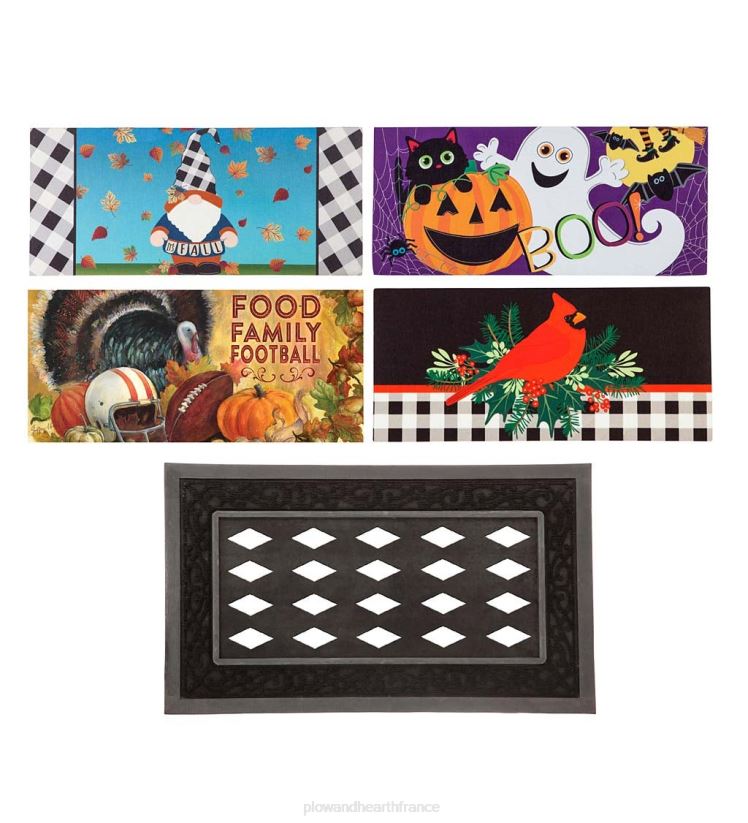 Plow & Hearth articles ménagers ensemble de tapis sassafras fantaisiste d’automne et de vacances 0BNZ1737