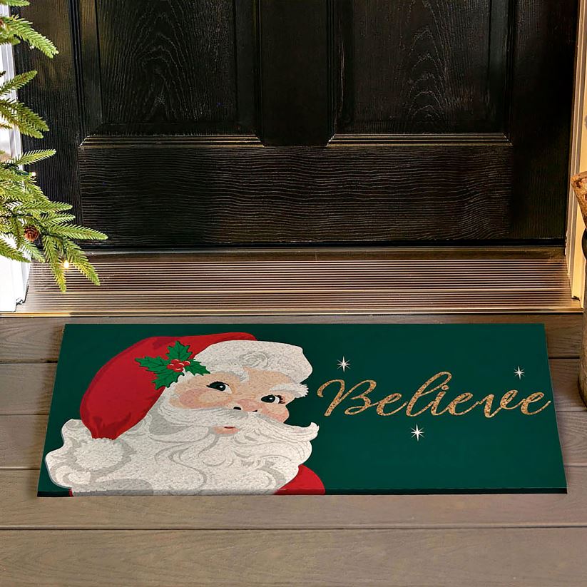 Plow & Hearth articles ménagers tapis en fibre de coco santa believe 0BNZ1741