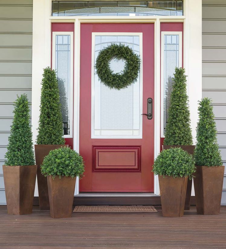 Plow & Hearth articles ménagers Accents de verdure en faux buis intérieur/extérieur 0BNZ1503