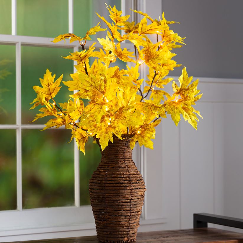 Plow & Hearth articles ménagers Branches d'érable à sucre doré éclairées intérieur/extérieur, ensemble de 2 0BNZ1579