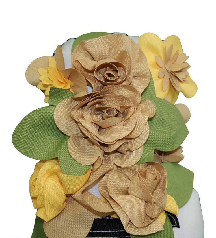 Plow & Hearth articles ménagers Butée de porte boutons de rose en pot intérieur/extérieur - or 0BNZ1537