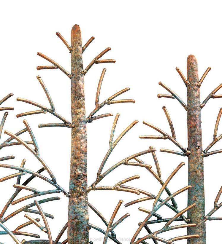 Plow & Hearth articles ménagers art mural intérieur/extérieur avec arbres et montagnes en métal faits à la main 0BNZ1504