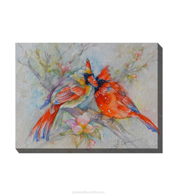 Plow & Hearth articles ménagers art mural sur toile cardinal intérieur/extérieur 0BNZ1543