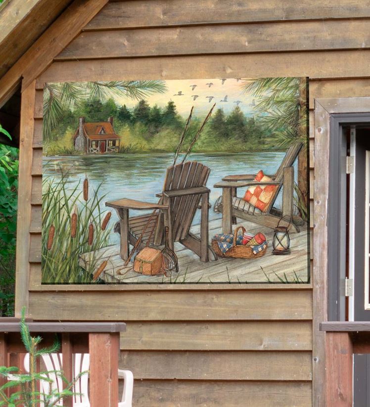 Plow & Hearth articles ménagers art mural sur toile intérieur/extérieur au moment du lac 0BNZ1556