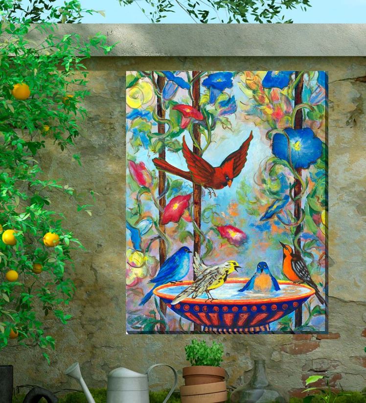 Plow & Hearth articles ménagers art mural sur toile intérieur/extérieur fête au bord de la piscine 0BNZ1555