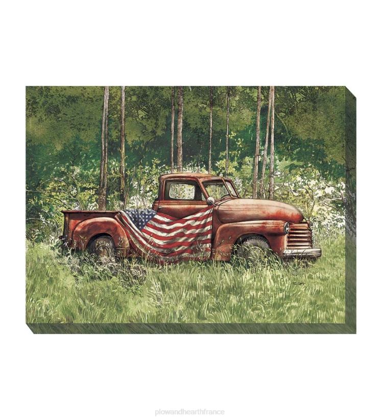 Plow & Hearth articles ménagers art mural sur toile intérieur/extérieur patriote vintage 0BNZ1554
