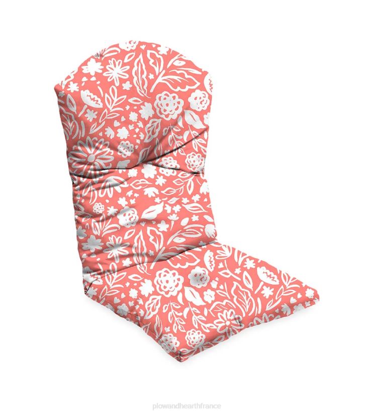 Plow & Hearth articles ménagers coussin de chaise adirondack classique, 20 1/2" x 49" x 2 1/2" - blush croquis floral 0BNZ1522