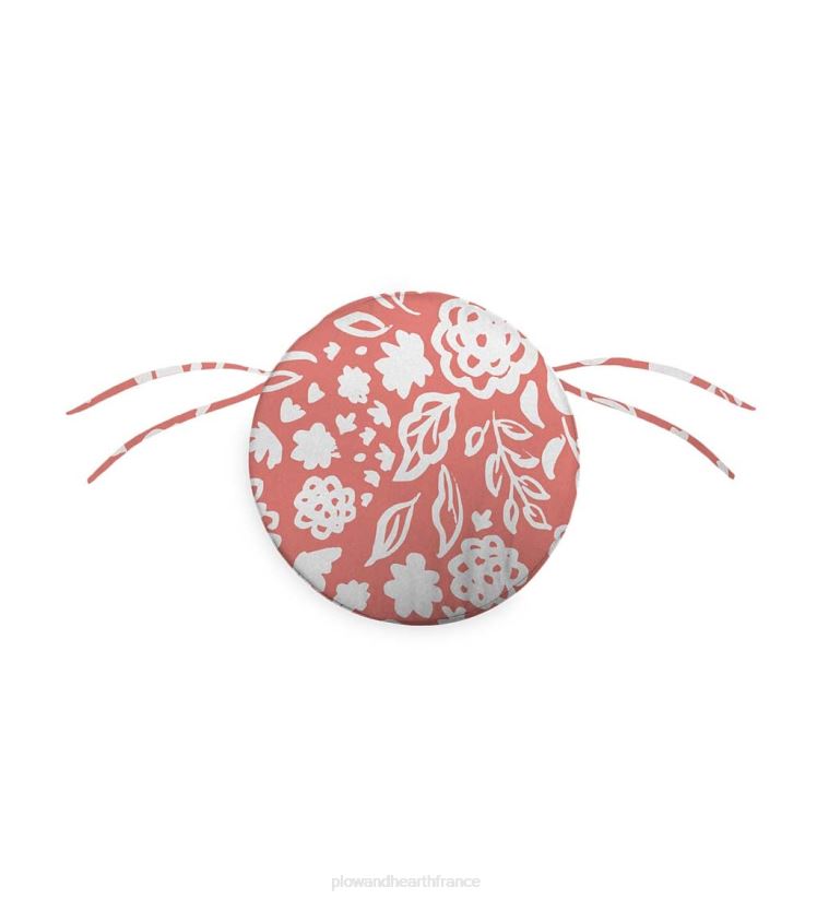 Plow & Hearth articles ménagers coussin de chaise rond classique avec attaches, 16