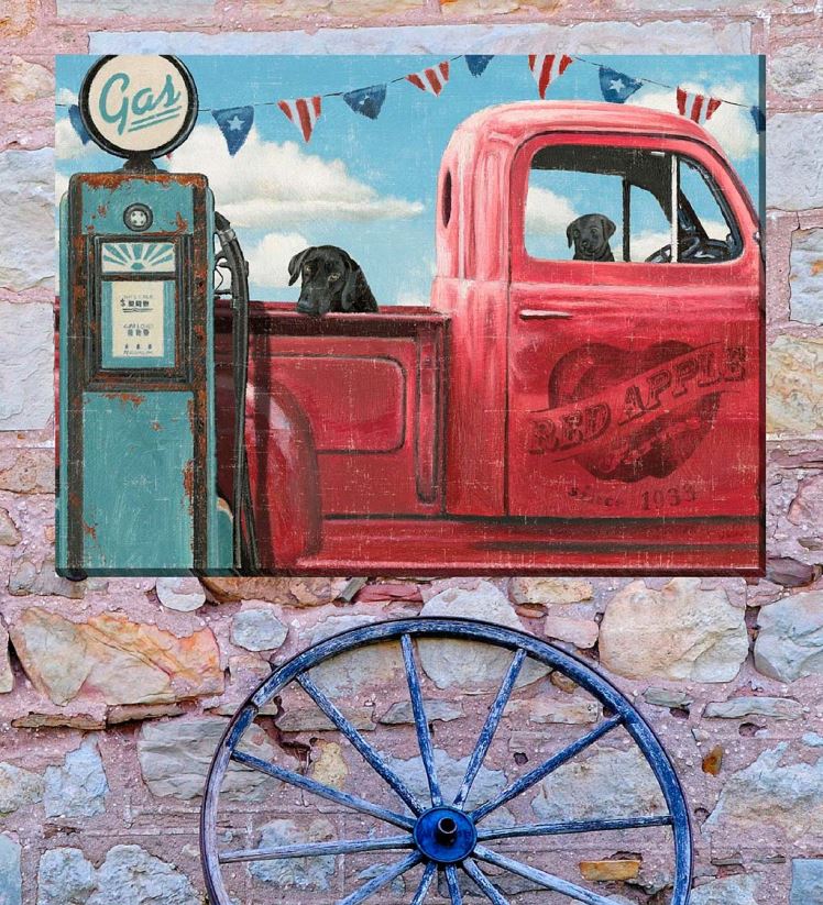 Plow & Hearth articles ménagers faites un tour en toile murale intérieure/extérieure 0BNZ1539