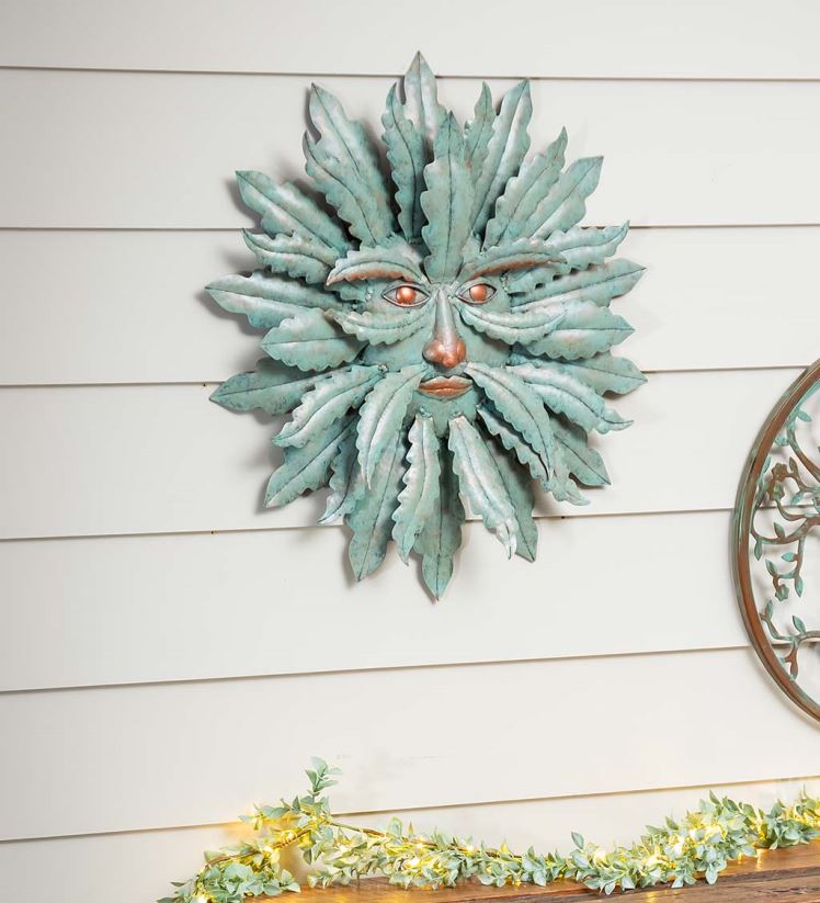 Plow & Hearth articles ménagers homme vert en métal en détresse art mural 0BNZ1544