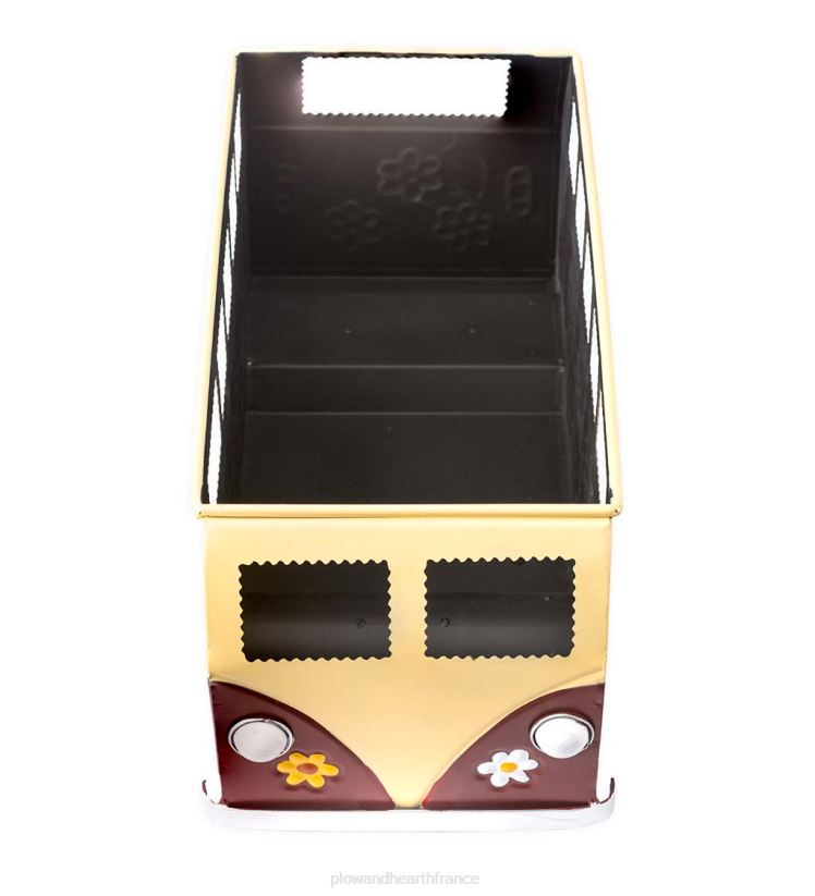 Plow & Hearth articles ménagers jardinière de jardin de bus miniature de style vintage flower power - rouge 0BNZ1542