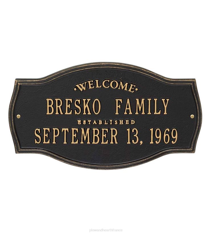 Plow & Hearth articles ménagers plaque murale de bienvenue personnalisée d’héritage - noir 0BNZ1501