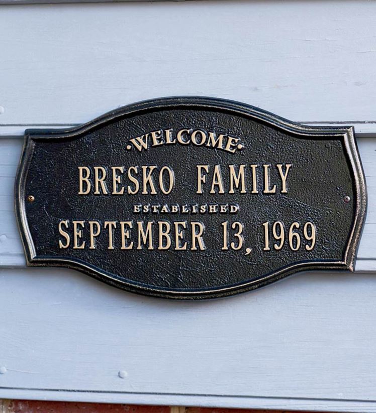 Plow & Hearth articles ménagers plaque murale de bienvenue personnalisée d’héritage - noir 0BNZ1501