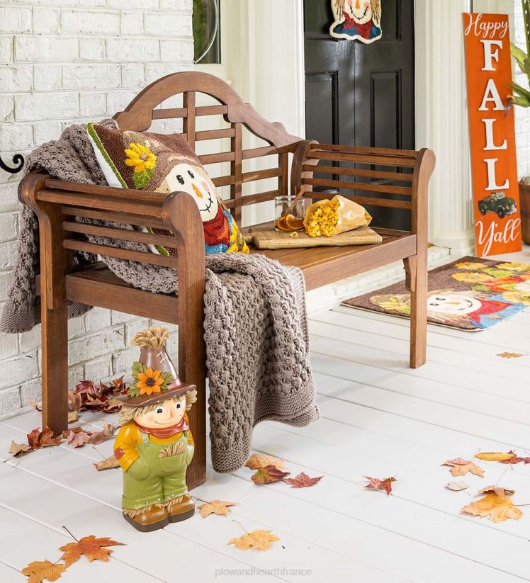 Plow & Hearth articles ménagers porche debout en bois de voeux d'automne/vacances double face plus maigre 0BNZ1490