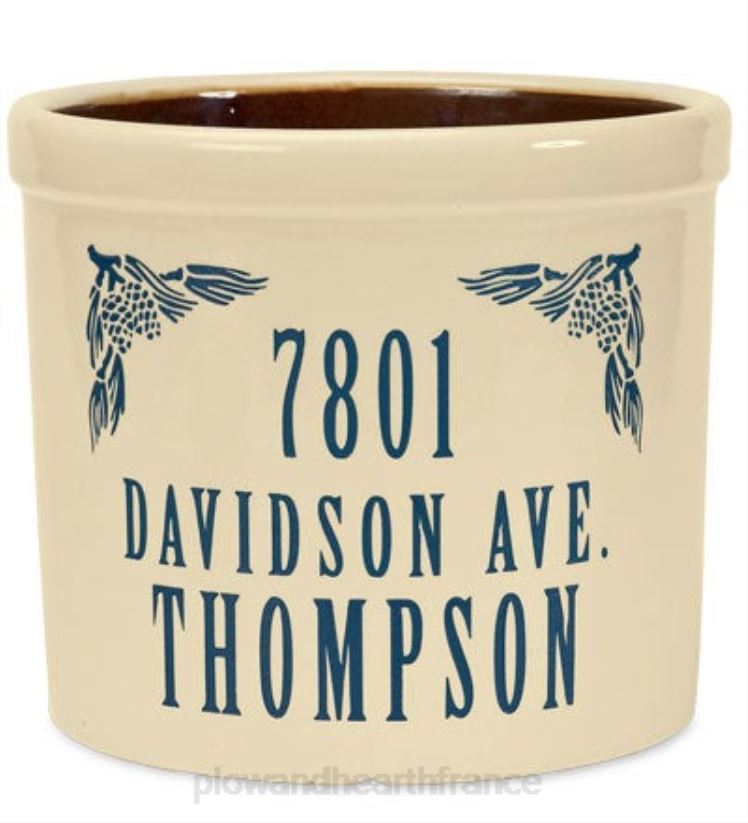 Plow & Hearth articles ménagers pot personnalisé avec nom et adresse - pomme de pin bleu 0BNZ1509