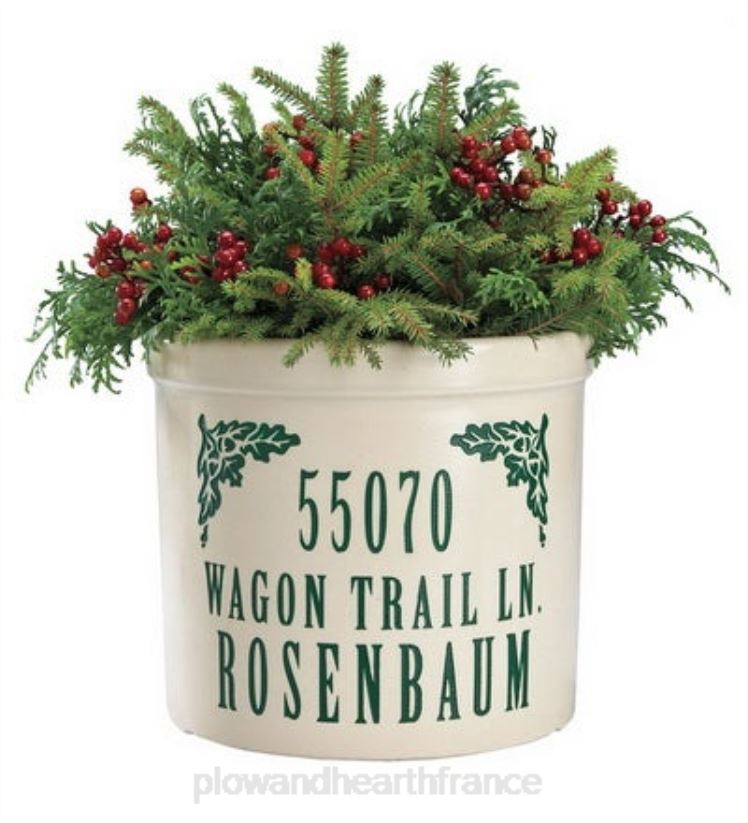 Plow & Hearth articles ménagers pot personnalisé avec nom et adresse - pomme de pin bleu 0BNZ1509