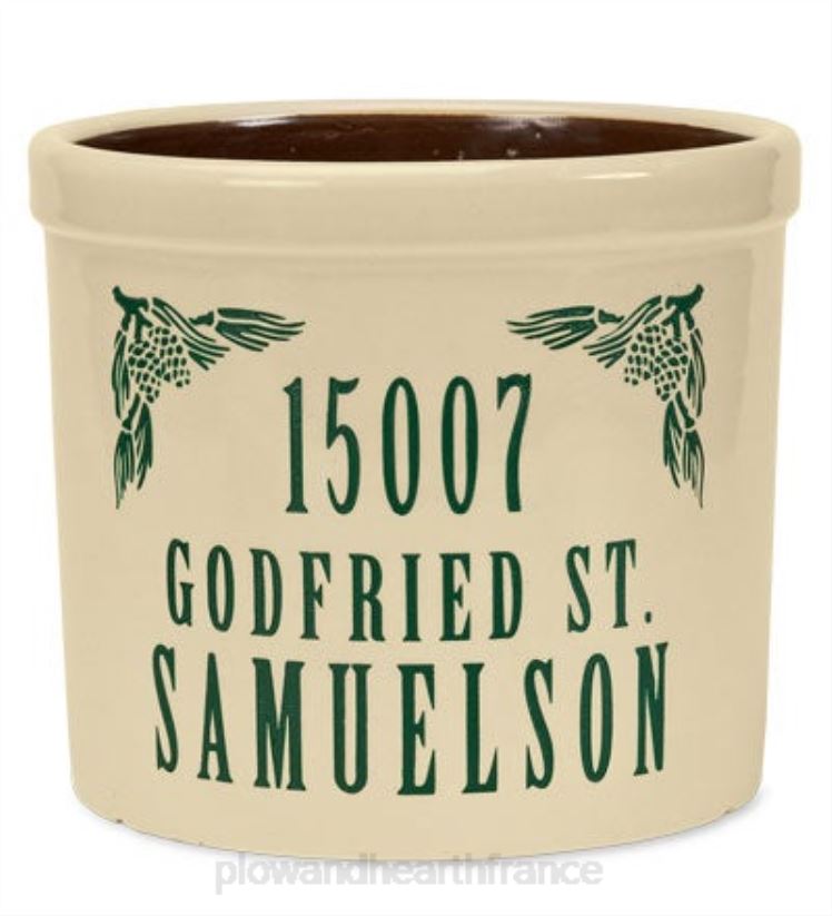 Plow & Hearth articles ménagers pot personnalisé avec nom et adresse - pomme de pin bleu 0BNZ1509