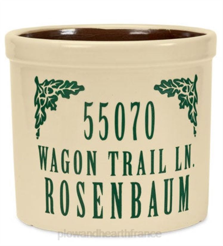Plow & Hearth articles ménagers pot personnalisé avec nom et adresse - pomme de pin bleu 0BNZ1509