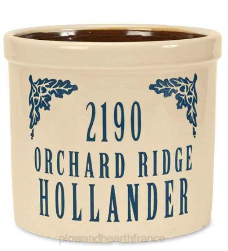 Plow & Hearth articles ménagers pot personnalisé avec nom et adresse - pomme de pin bleu 0BNZ1509