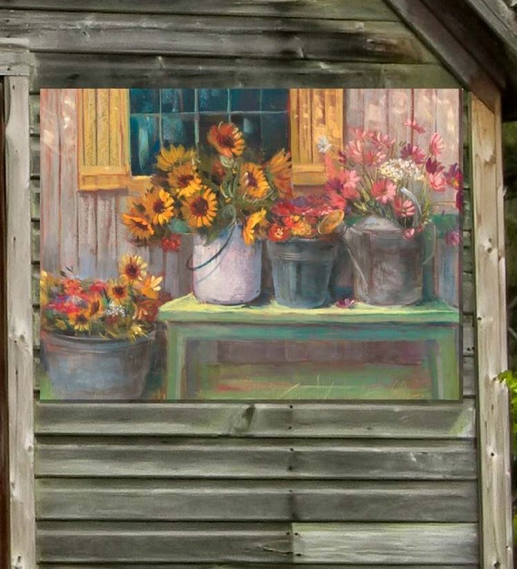 Plow & Hearth articles ménagers seaux de bonheur, art mural sur toile intérieur/extérieur 0BNZ1548