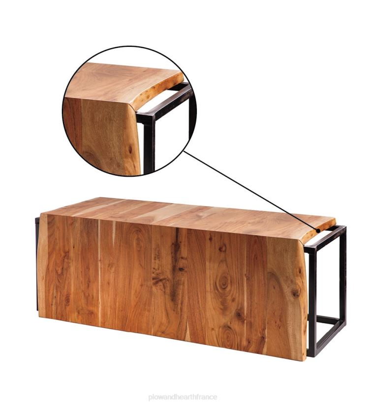 Plow & Hearth articles ménagers banc cascade en bois d'acacia live-edge 0BNZ2068