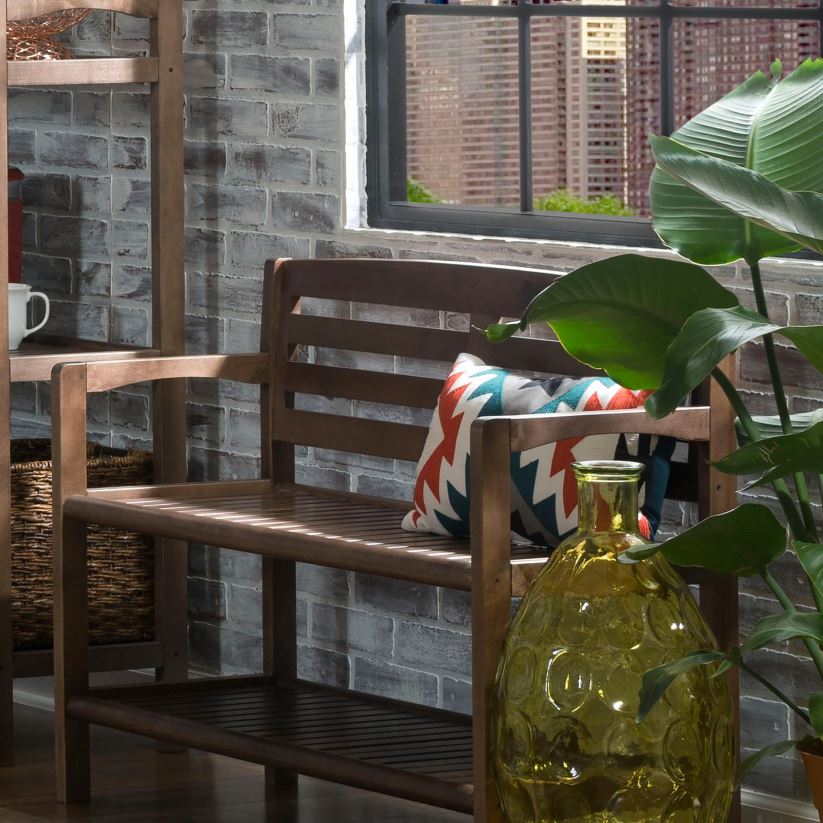 Plow & Hearth articles ménagers banc d'entrée en bois - expresso 0BNZ2063