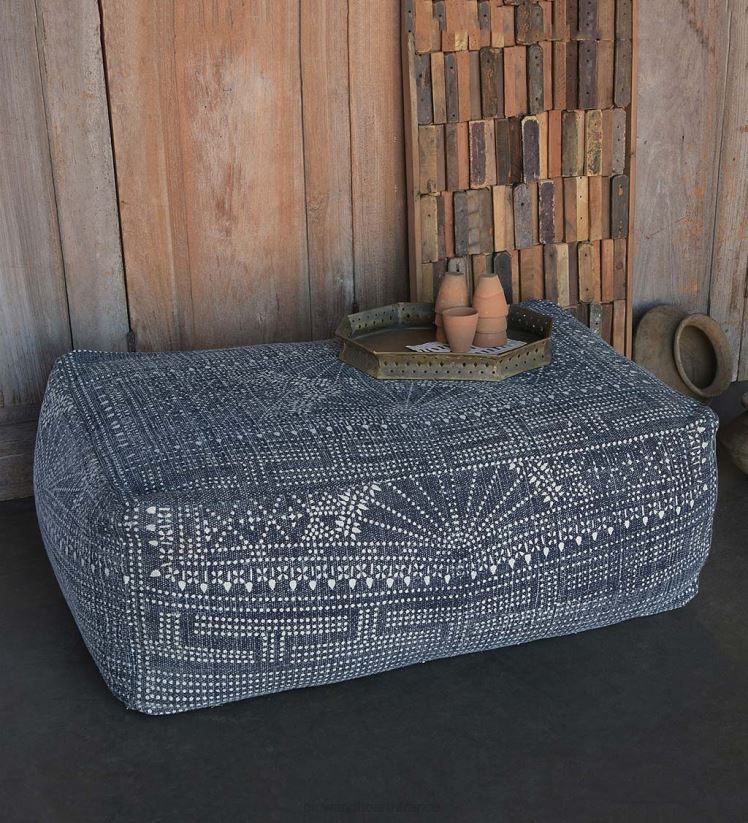 Plow & Hearth articles ménagers pouf imprimé batik 0BNZ2071