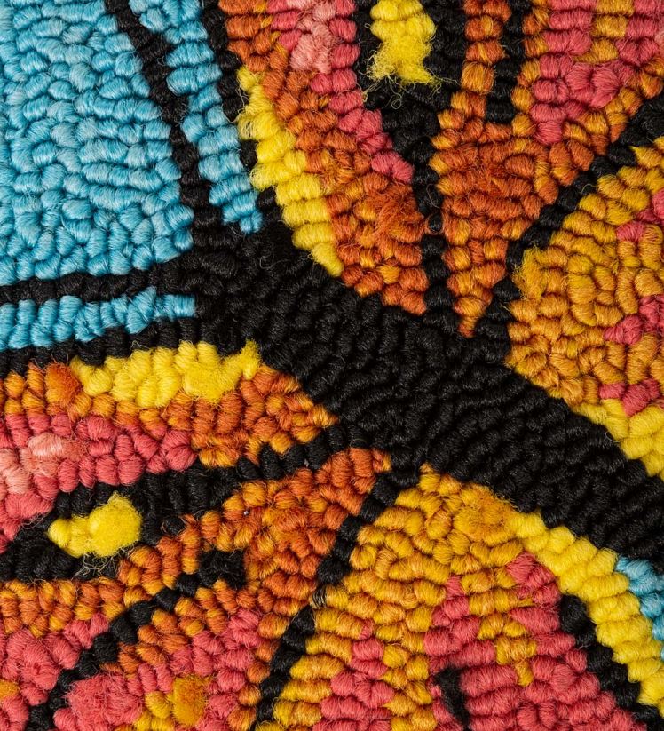 Plow & Hearth articles ménagers Coussin décoratif en polypropylène accroché à la main, papillon bleu, intérieur/extérieur 0BNZ1267