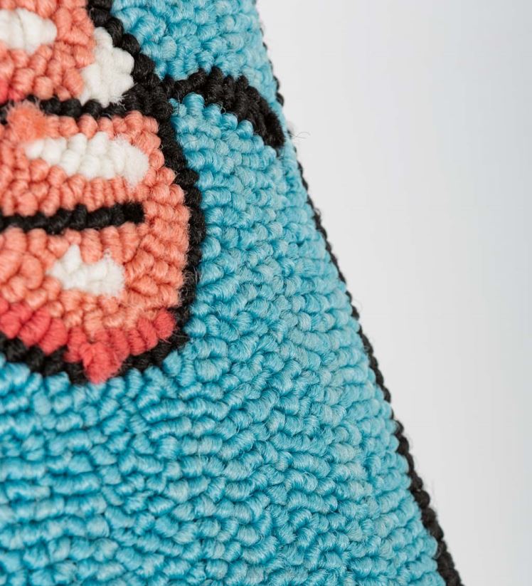 Plow & Hearth articles ménagers Coussin décoratif en polypropylène accroché à la main, papillon bleu, intérieur/extérieur 0BNZ1267