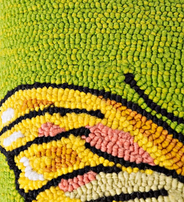 Plow & Hearth articles ménagers Coussin décoratif en polypropylène accroché à la main, papillon vert, intérieur/extérieur 0BNZ1265