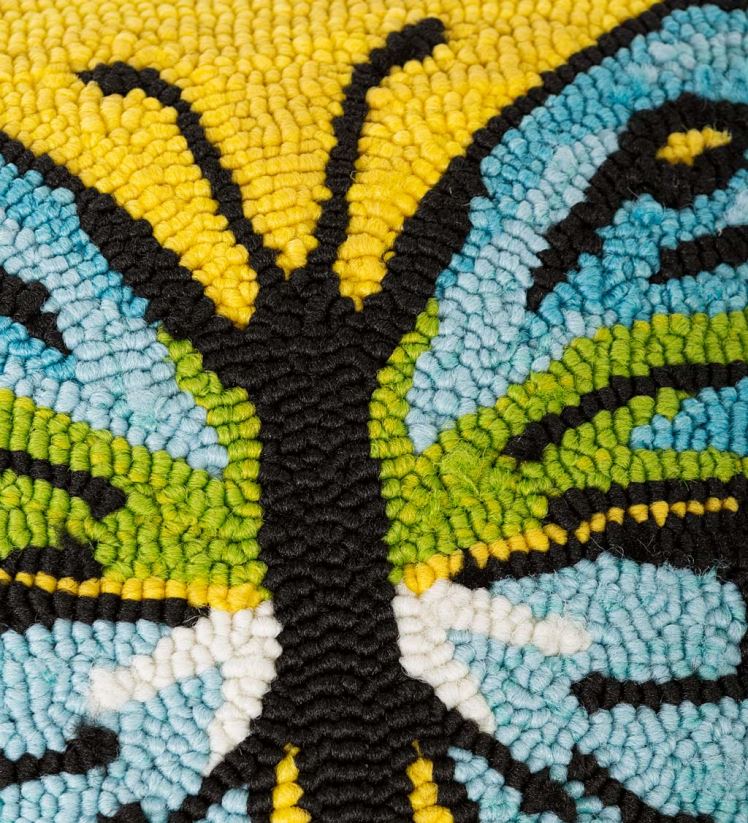 Plow & Hearth articles ménagers Coussin décoratif en polypropylène crocheté papillon jaune intérieur/extérieur 0BNZ1269