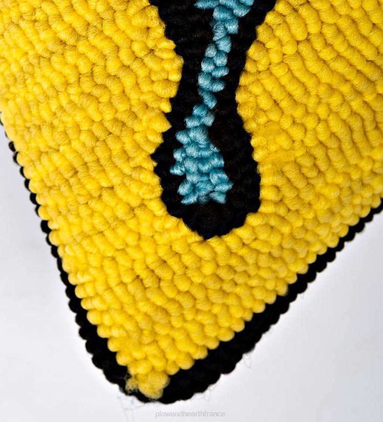 Plow & Hearth articles ménagers Coussin décoratif en polypropylène crocheté papillon jaune intérieur/extérieur 0BNZ1269