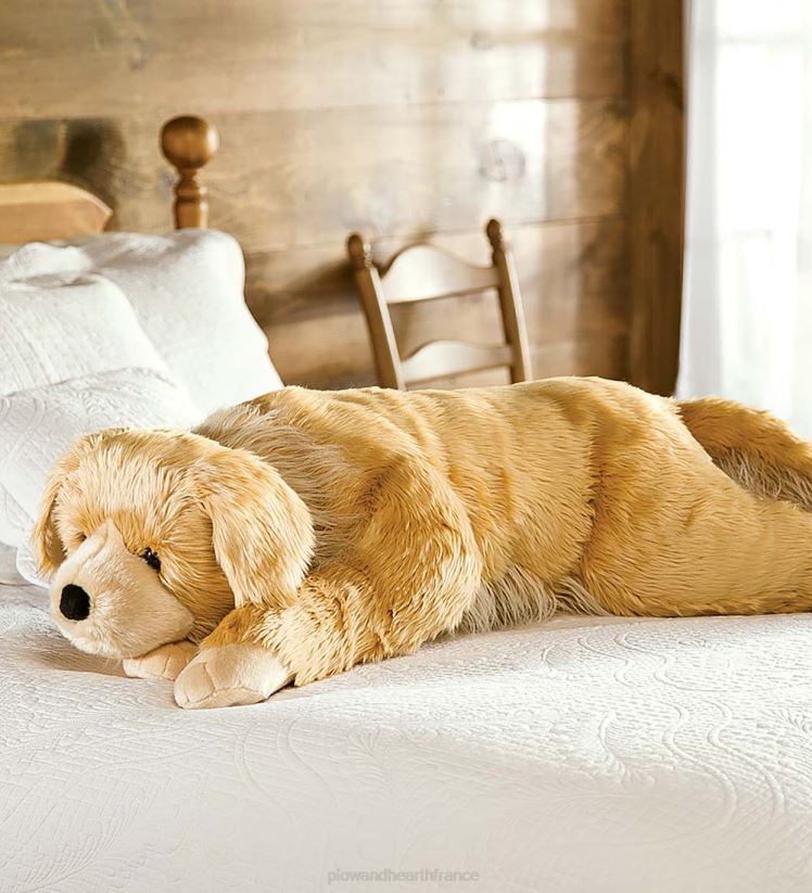 Plow & Hearth articles ménagers Oreiller de corps animal câlin en peluche Golden Retriever - Golden Retriever 0BNZ2360