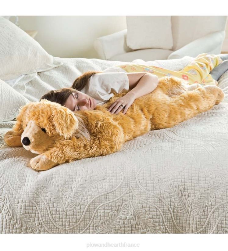 Plow & Hearth articles ménagers Oreiller de corps animal câlin en peluche Golden Retriever - Golden Retriever 0BNZ2360