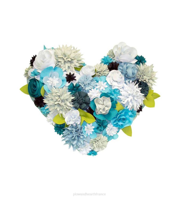 Plow & Hearth articles ménagers coussin coeur bouquet intérieur/extérieur - capri multi 0BNZ1264