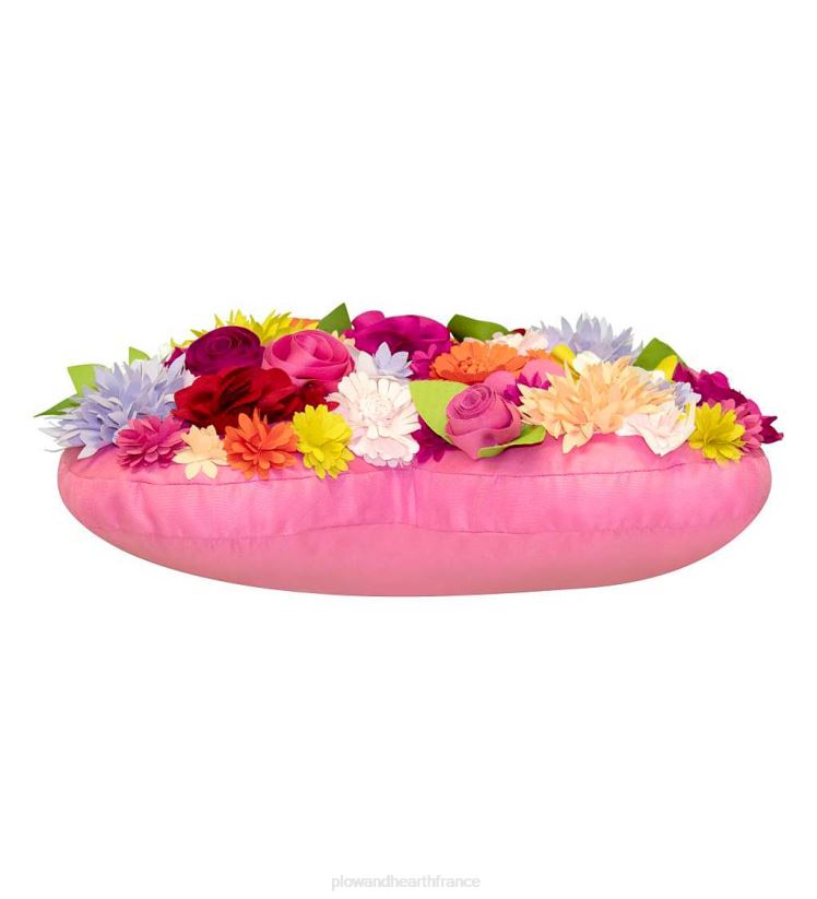 Plow & Hearth articles ménagers coussin coeur bouquet intérieur/extérieur - capri multi 0BNZ1264