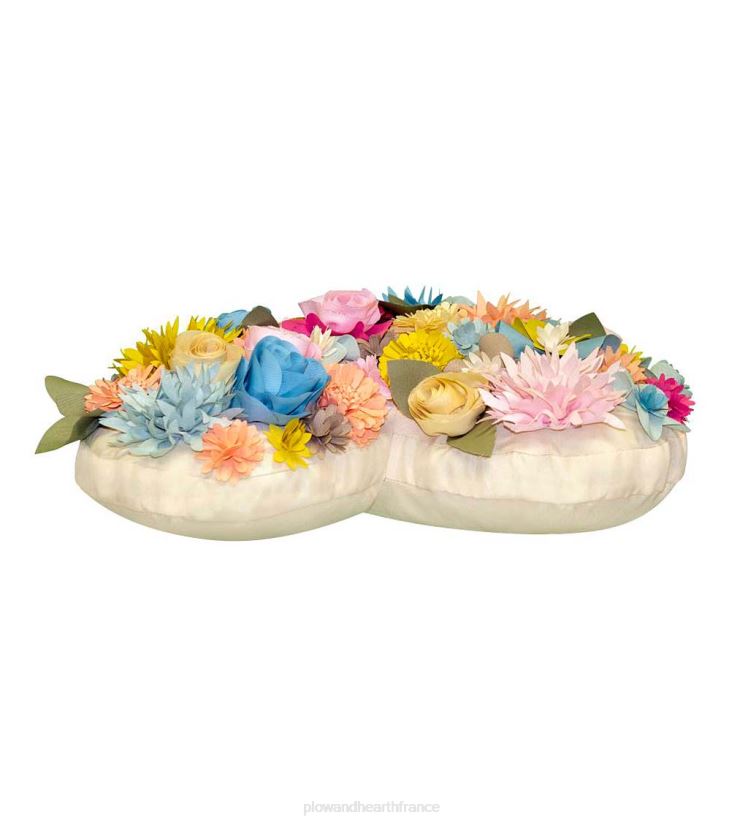 Plow & Hearth articles ménagers coussin coeur bouquet intérieur/extérieur - capri multi 0BNZ1264