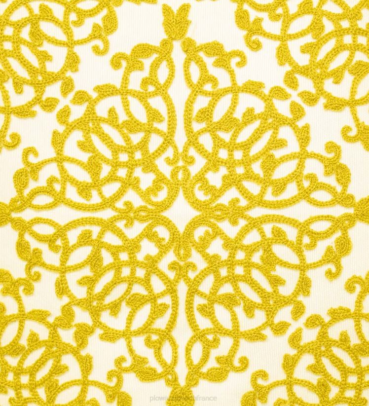 Plow & Hearth articles ménagers coussin décoratif en dentelle brodée intérieur/extérieur - jaune 0BNZ3186