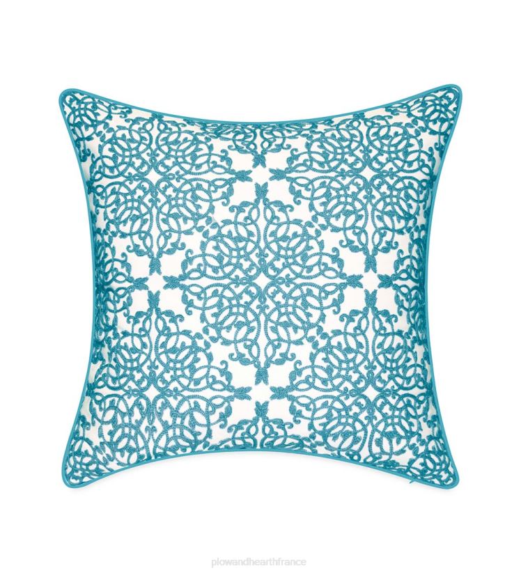 Plow & Hearth articles ménagers coussin décoratif en dentelle brodée intérieur/extérieur - jaune 0BNZ3186