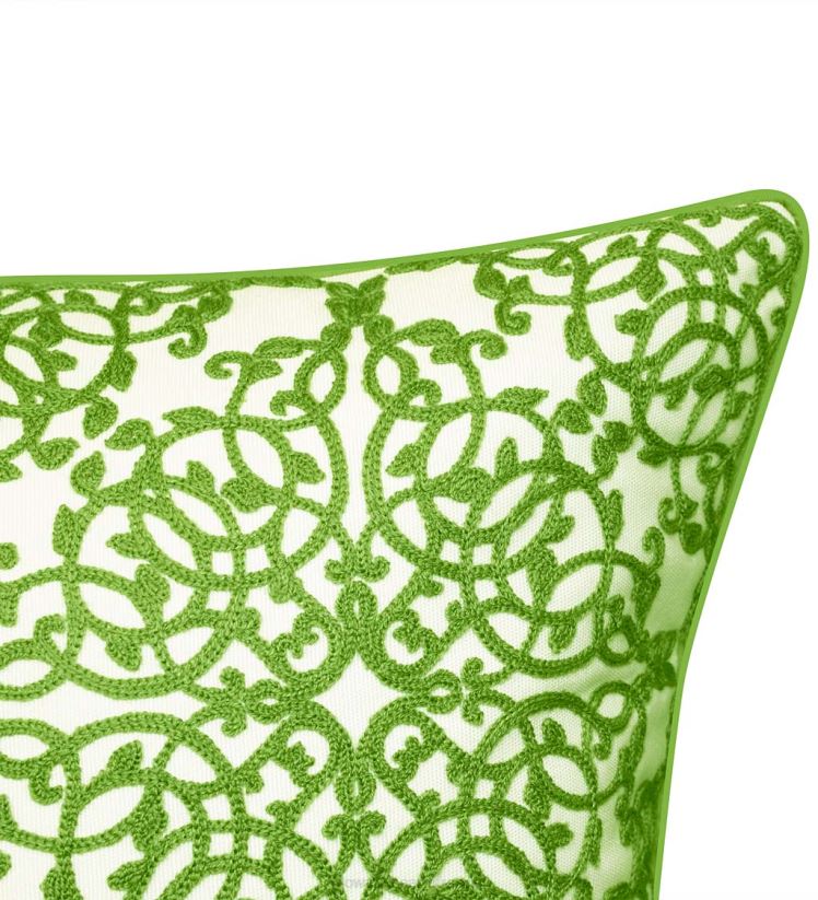 Plow & Hearth articles ménagers coussin décoratif en dentelle brodée intérieur/extérieur - jaune 0BNZ3186