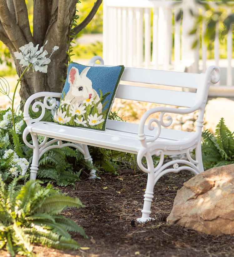 Plow & Hearth articles ménagers coussin décoratif en forme de lapin en polypropylène accroché intérieur/extérieur 0BNZ1260