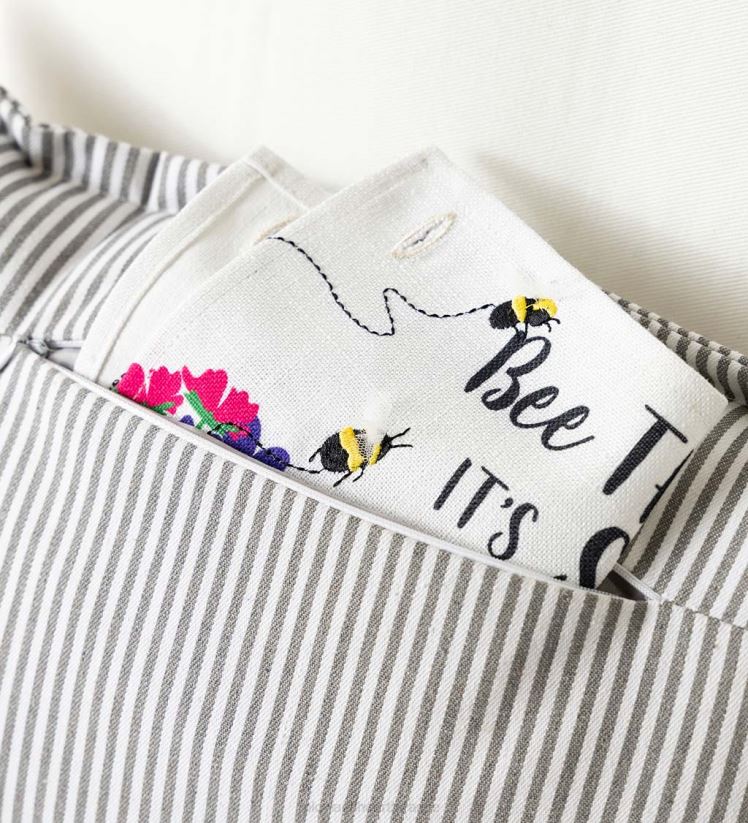 Plow & Hearth articles ménagers coussin lombaire à fines rayures avec 5 panneaux interchangeables, 20