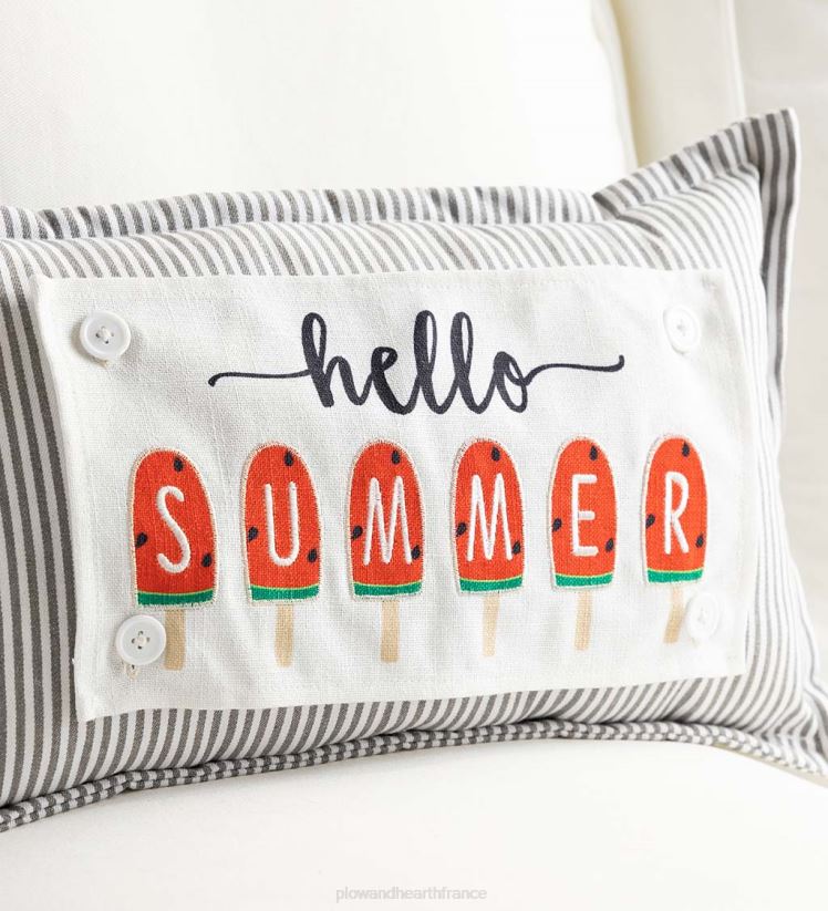 Plow & Hearth articles ménagers coussin lombaire à fines rayures avec 5 panneaux interchangeables, 20