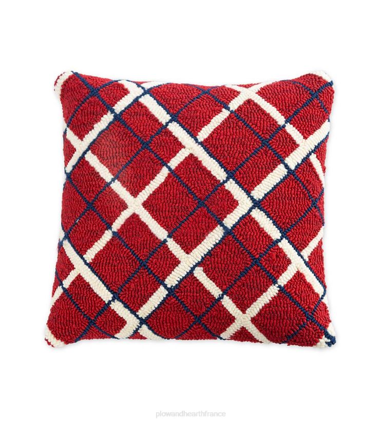 Plow & Hearth articles ménagers oreiller accroché en polypropylène à carreaux patriotiques intérieur/extérieur 0BNZ1255