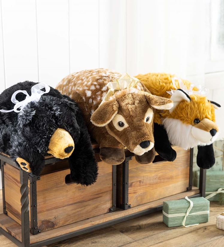 Plow & Hearth articles ménagers oreiller de corps animal câlin en peluche faon tacheté flou 0BNZ2356