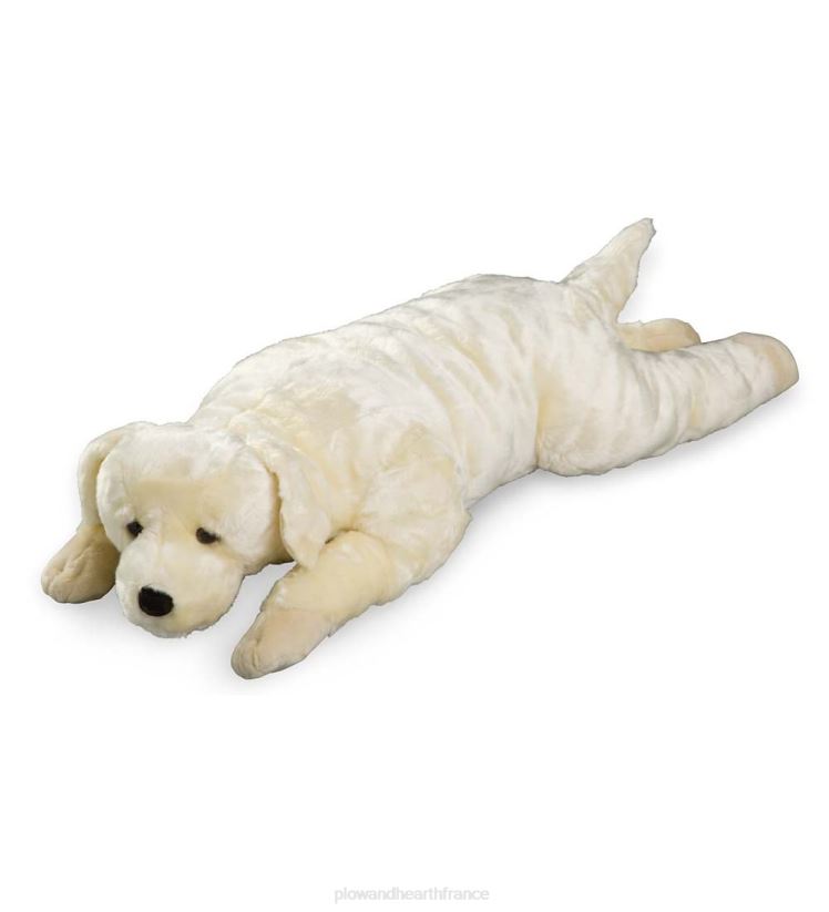 Plow & Hearth articles ménagers oreiller de corps animal câlin en peluche labrador retriever - laboratoire de chocolat 0BNZ2343